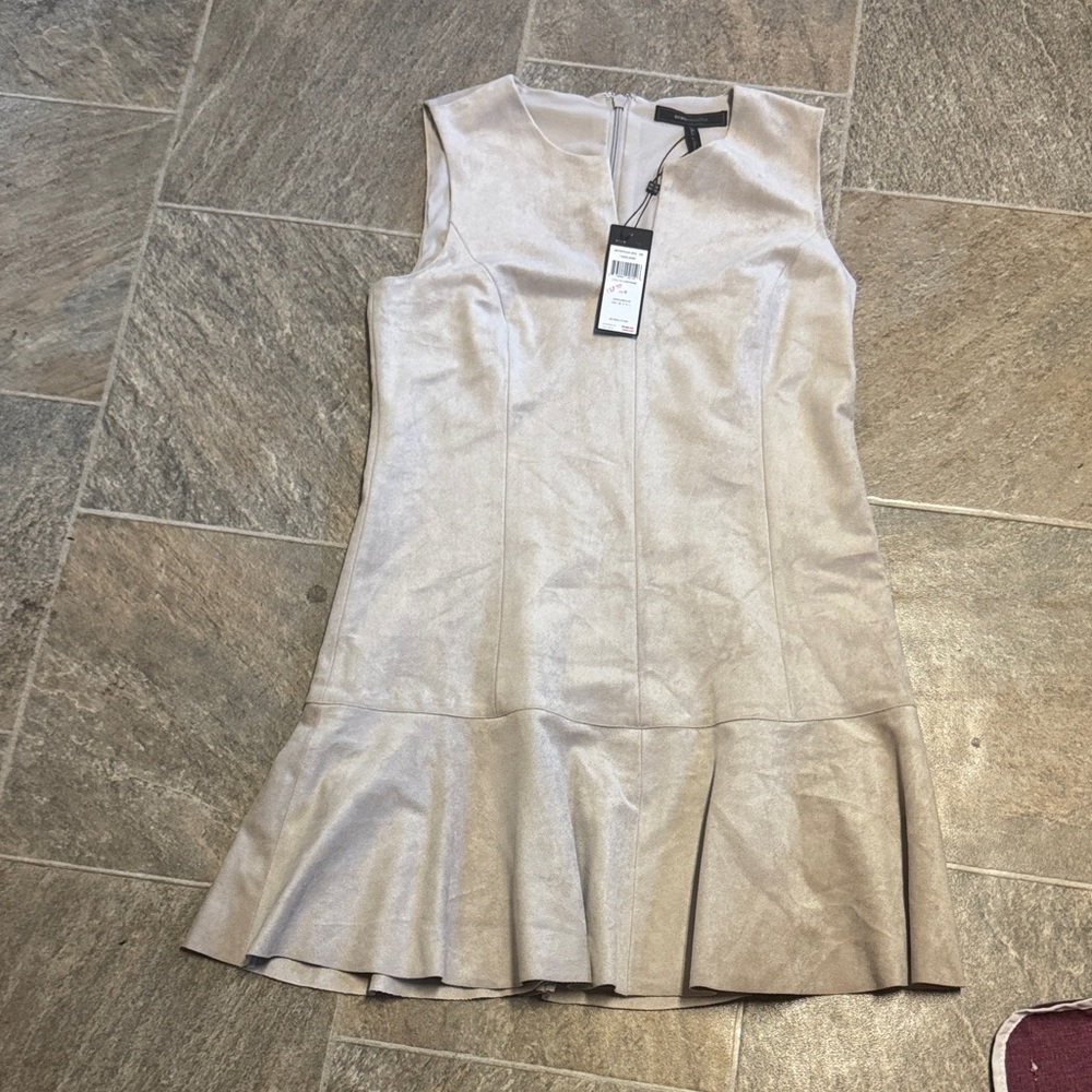 BCBGMaxAzria Shimmering Cream Mini Dress